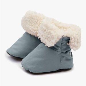 7AM Enfant Benji Baby Booties | Mirage Gray | Sherpa Lined | 6-12 months